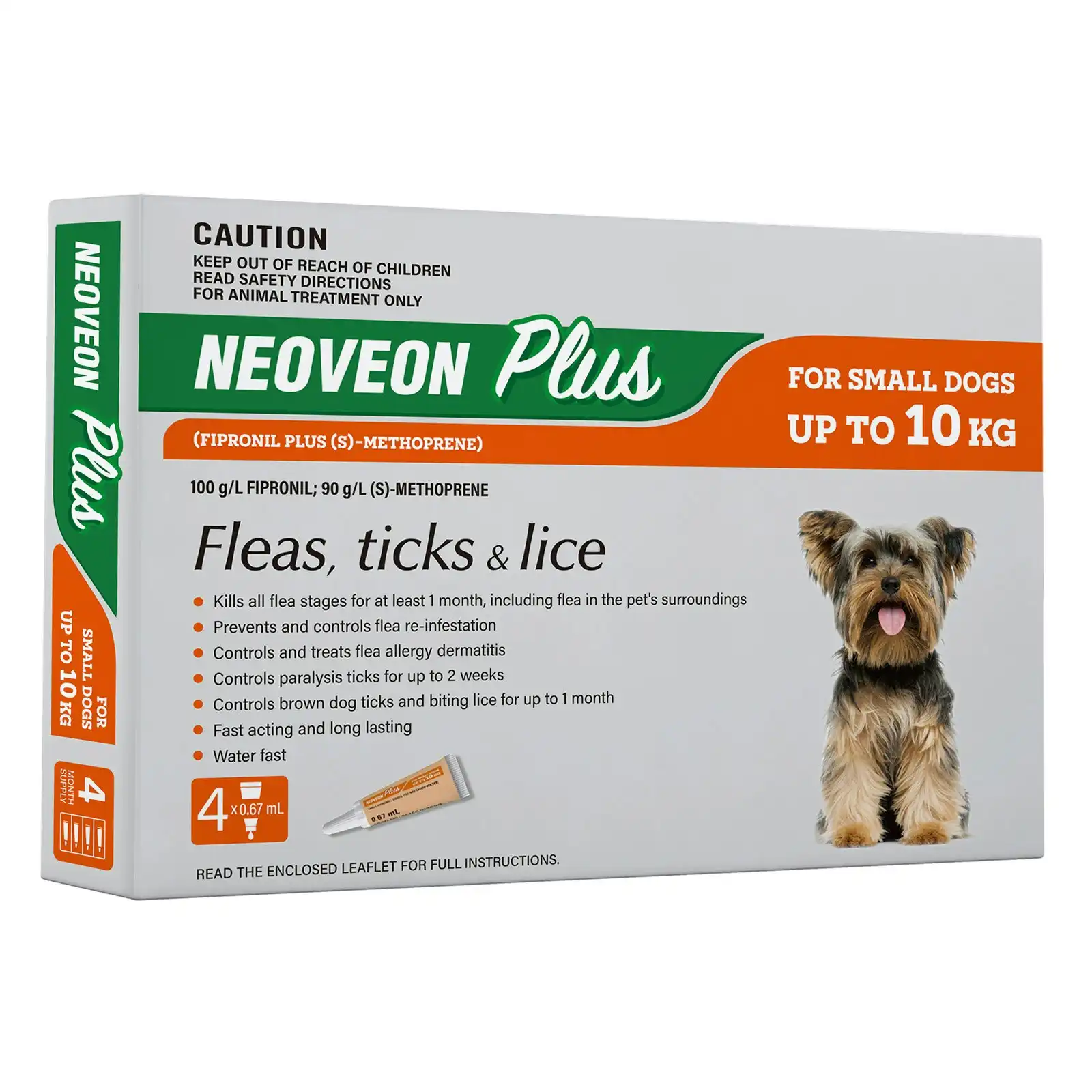 Neoveon Plus For Small Dogs Up to 10 Kg (ORANGE) 4 Pipettes