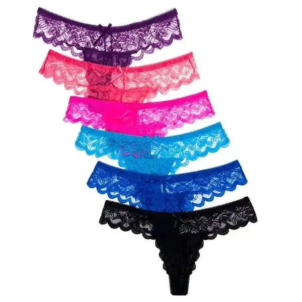 6 x Womens Sheer Nylon / Cotton Briefs - Assorted Colours Underwear Undies 87169