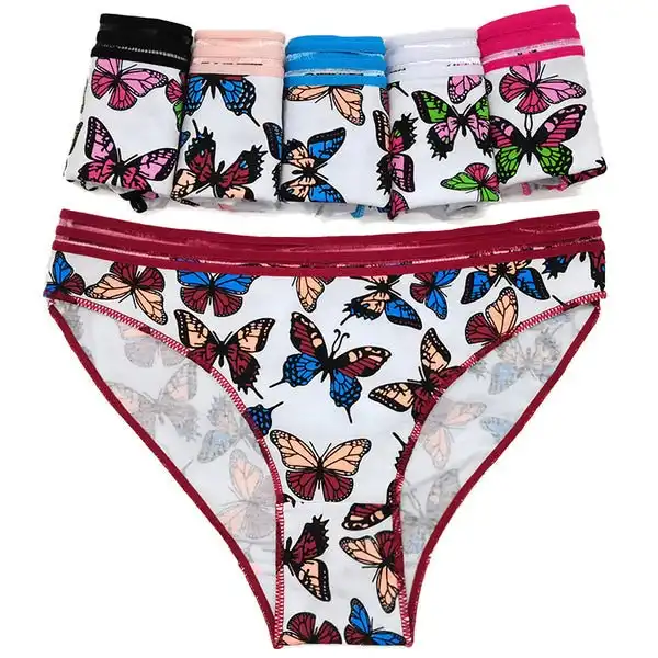 12 X Womens Sheer Spandex / Cotton Briefs - Assorted Underwear Undies 89532