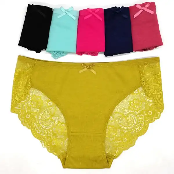 24 X Womens Sheer Nylon / Cotton Briefs - Assorted Underwear Undies 89457