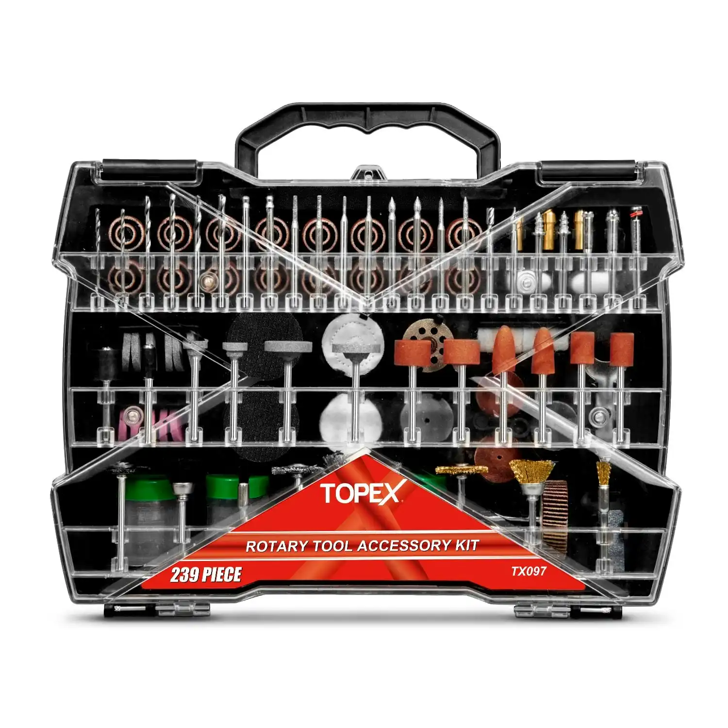 Topex 239pcs Rotary Tool Accessory Kit Mini Grinding Polishing Shank Craft Bit Set