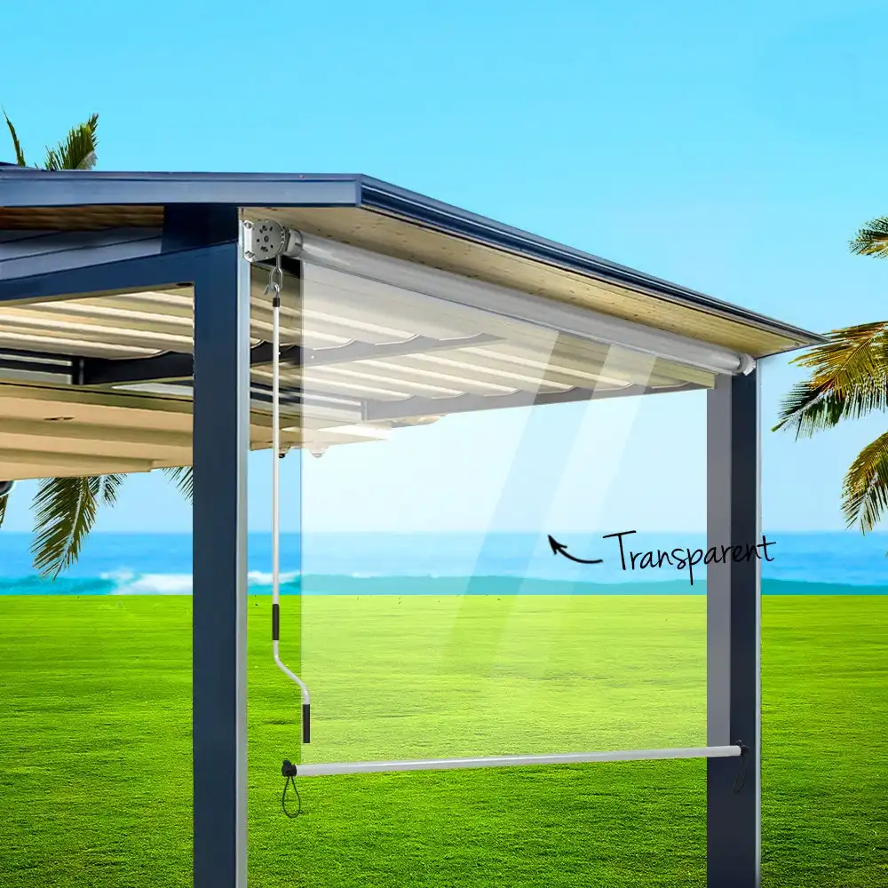 Instahut Outdoor Blind Roll Down Awning Canopy Shade Window 1.5X2.4M